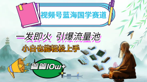 视频号蓝海国学赛道，一发即火，引爆流量池，小白也能轻松上手，月入过万-亿纬资源网-野路子中心-欢迎访问野路子中心网