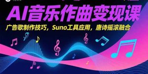 AI音乐作曲变现课，广告歌制作技巧，Suno工具应用，唐诗摇滚融合-亿纬资源网-野路子中心-欢迎访问野路子中心网