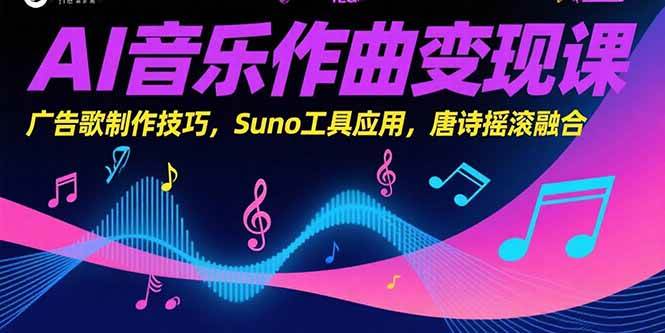 图片[1]-AI音乐作曲变现课，广告歌制作技巧，Suno工具应用，唐诗摇滚融合-亿纬资源网-野路子中心-欢迎访问野路子中心网