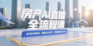 房产AI直播全流程课，起号阶段教程，画面优化技巧，数据复盘方法论-亿纬资源网-野路子中心-欢迎访问野路子中心网