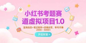 小红书考题赛道虚拟项目1.0，蓝海选品+笔记矩阵+店铺运营，单号月赚5000+-亿纬资源网-野路子中心-欢迎访问野路子中心网