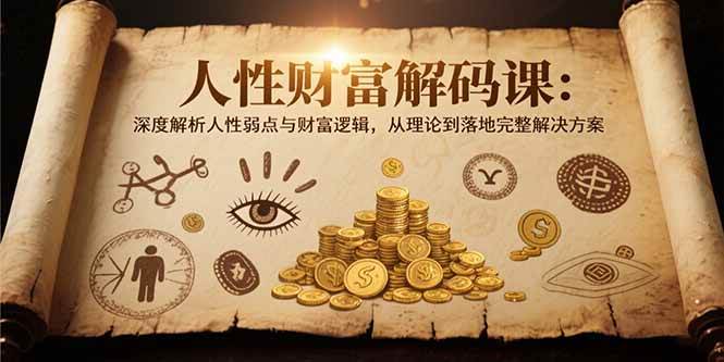 图片[1]-人性财富解码课6.0：深度解析人性弱点与财富逻辑，理论到落地完整解决方案-亿纬资源网-野路子中心-欢迎访问野路子中心网