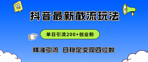 抖音评论区最新截流玩法，日引200+创业粉，日稳定变现四位数实操-欢迎访问野路子中心网
