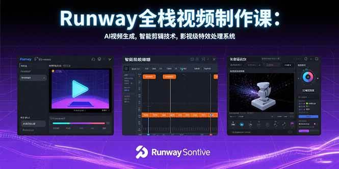 图片[1]-Runway全栈视频制作课：AI视频生成，智能剪辑技术，影视级特效处理系统-亿纬资源网-野路子中心网-欢迎访问野路子中心网