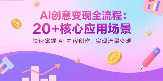 图片[1]-AI创意变现全流程：20+核心应用场景，快速掌握AI内容创作，实现流量变现-欢迎访问野路子中心网