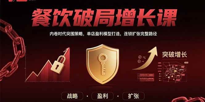 图片[1]-餐饮破局增长课：内卷时代突围策略，单店盈利模型打造，连锁扩张完整路径-亿纬资源网-野路子中心-欢迎访问野路子中心网