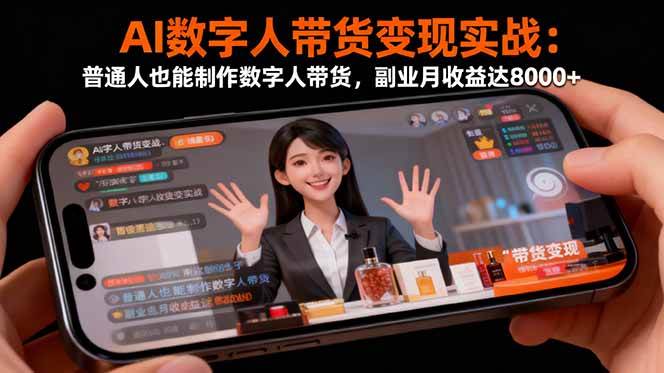 图片[1]-AI数字人带货变现实战：普通人也能制作数字人带货，副业月收益达8000+-亿纬资源网-野路子中心-欢迎访问野路子中心网