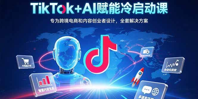 图片[1]-TikTok+AI赋能冷启动课：专为跨境电商和内容创业者设计，全套解决方案-亿纬资源网-野路子中心-欢迎访问野路子中心网