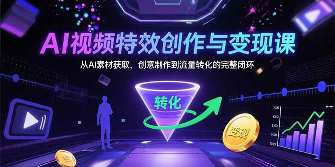 图片[1]-AI视频特效创作与变现课：从AI素材获取、创意制作到流量转化的完整闭环-亿纬资源网-野路子中心-欢迎访问野路子中心网