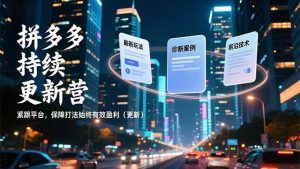 拼多多持续更新营，最新玩法、诊断案例、前沿技术，紧跟平台，保障打法始终有效盈利（更新）-欢迎访问野路子中心网