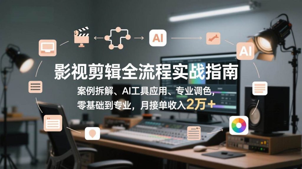 图片[1]-影视剪辑全流程实战指南，案例拆解、AI工具应用、专业调色，零基础到专业，月接单收入2万+-欢迎访问野路子中心网