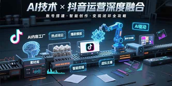 图片[1]-AI技术与抖音运营的深度融合应用：涵盖账号搭建、内容创作、收益变现等-亿纬资源网-野路子中心-欢迎访问野路子中心网