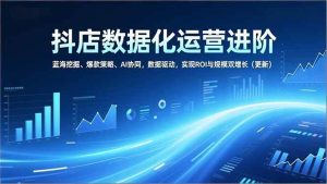 抖店数据化运营进阶，蓝海挖掘、爆款策略、AI协同，数据驱动，实现ROI与规模双增长（更新）-欢迎访问野路子中心网