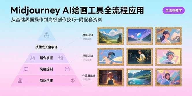 图片[1]-Midjourney AI绘画工具全流程应用，从基础界面操作到高级创作-附配套资料-亿纬资源网-野路子中心-欢迎访问野路子中心网
