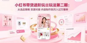 小红书带货进阶玩法第二期：从选品策略 货源对接 内容制作到月入过万爆单-欢迎访问野路子中心网