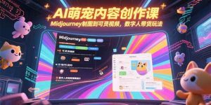 AI萌宠内容创作课，Midjourney制图到可灵视频，数字人带货玩法--亿纬资源网-野路子中心-欢迎访问野路子中心网