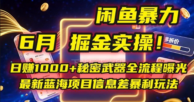 图片[1]-咸鱼暴力掘金实操！日赚1000+秘密武器全流程曝光，最新蓝海项目信-亿纬资源网-野路子中心-欢迎访问野路子中心网