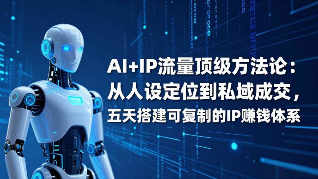 图片[1]-AI+IP顶级方法论：从人设定位到私域成交，五天搭建可复制的IP赚钱体系-欢迎访问野路子中心网