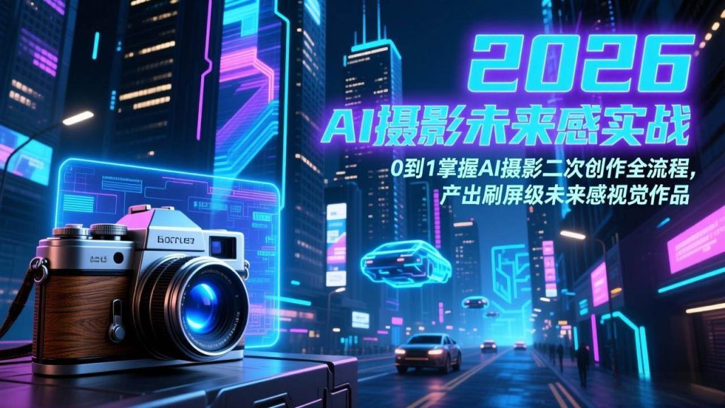 图片[1]-2026 AI摄影未来感实战：0到1掌握AI摄影二次创作全流程，产出刷屏级未来感视觉作品-欢迎访问野路子中心网