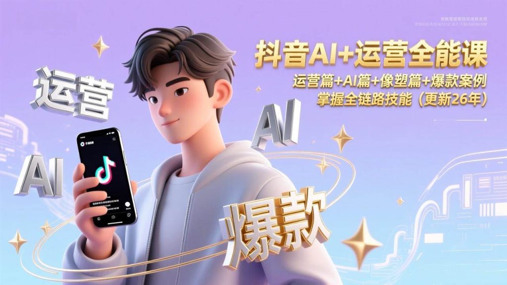 图片[1]-抖音AI+运营全能课，运营篇+AI篇+像塑篇+爆款案例，掌握全链路技能（更新26年）-欢迎访问野路子中心网
