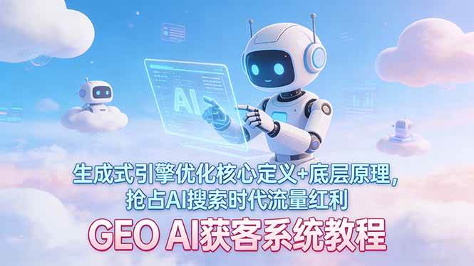 图片[1]-GEO AI获客系统教程：生成式引擎优化核心定义+底层原理，抢占AI搜索时代流量红利-欢迎访问野路子中心网