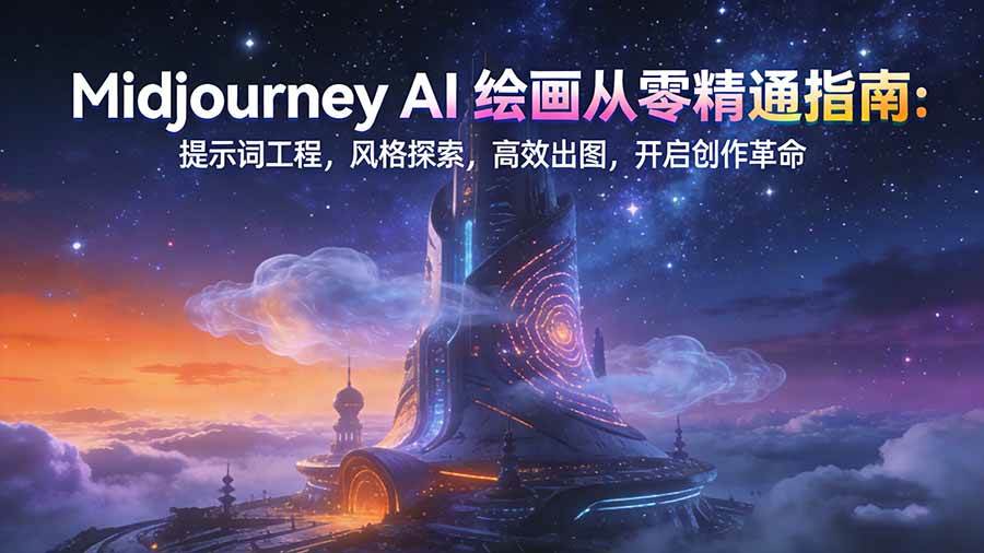 图片[1]-Midjourney AI绘画从零精通指南：提示词工程，风格探索，高效出图，开启创作革命-欢迎访问野路子中心网