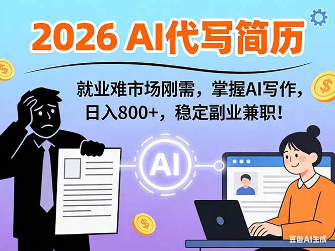 图片[1]-AI代写简历，超暴利，用万能模板月入1-3万实战教程，2026年市场刚需！-欢迎访问野路子中心网