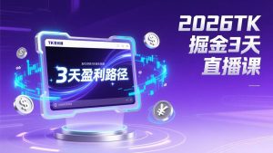 2026TK掘金直播课，起号涨粉+直播带货+商单变现+3天打通盈利路径，月入过万美金-欢迎访问野路子中心网