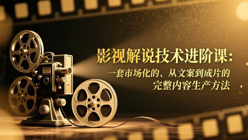 图片[1]-影视解说技术进阶课：一套市场化的、从文案到成片的完整内容生产方法-欢迎访问野路子中心网