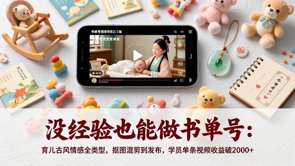 图片[1]-没经验也能做书单号：育儿古风情感全类型，抠图混剪到发布，学员单条视频收益破2000+-欢迎访问野路子中心网